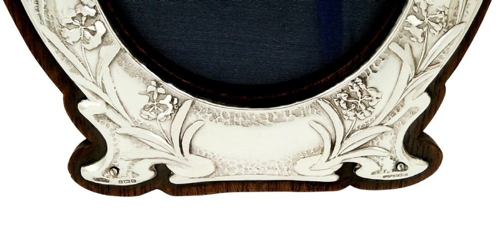Antique Edwardian Sterling Silver Photo Frame 1904 - There's Rosemary for Remembrance View VI