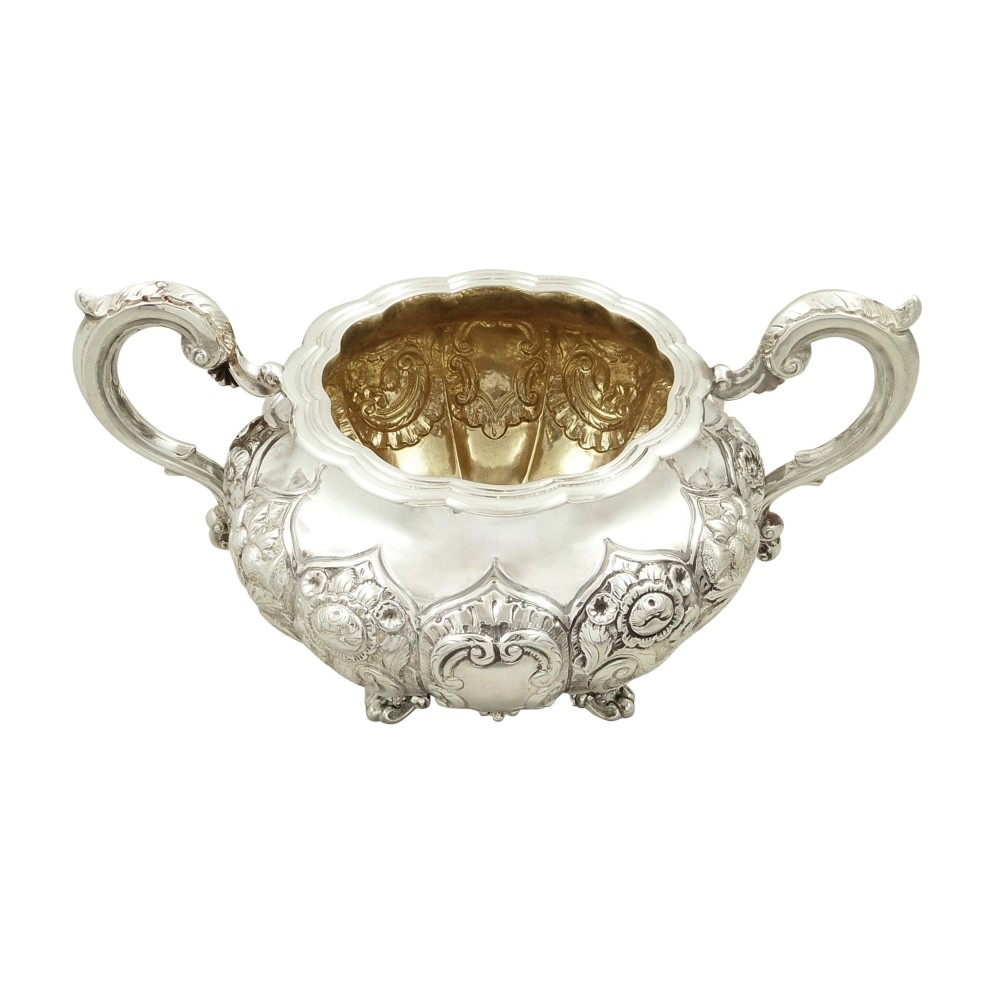 Antique Early Victorian Sterling Silver 2 Handle Bowl 1846