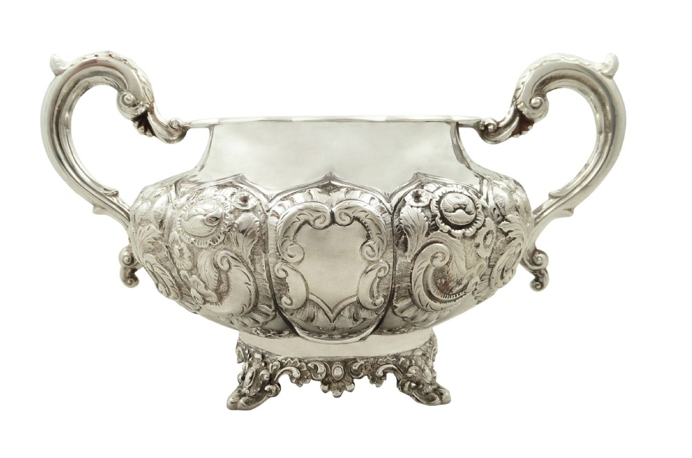 Antique Early Victorian Sterling Silver 2 Handle Bowl 1846 View II