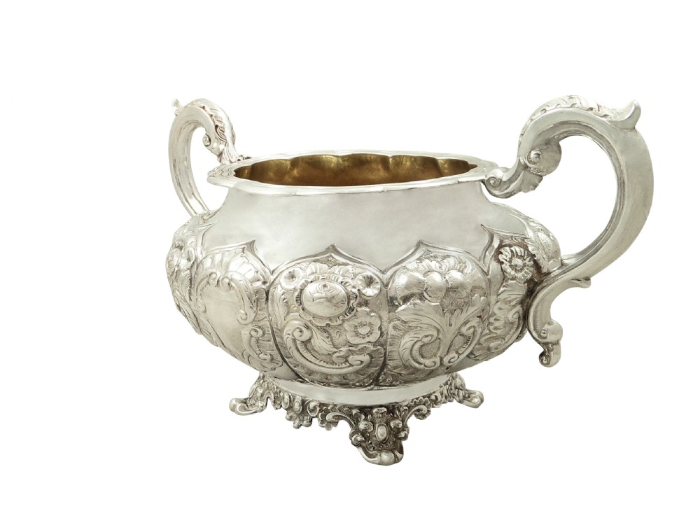 Antique Early Victorian Sterling Silver 2 Handle Bowl 1846 View V