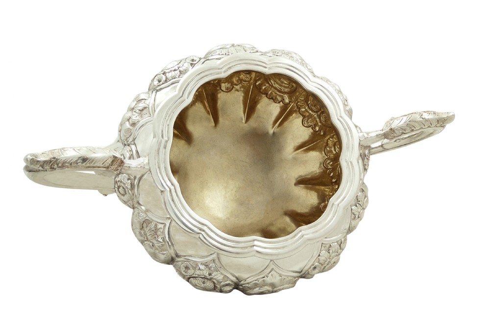 Antique Early Victorian Sterling Silver 2 Handle Bowl 1846 View VI