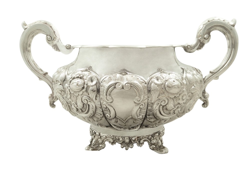 Antique Early Victorian Sterling Silver 2 Handle Bowl 1846 View VII