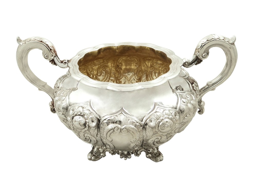Antique Early Victorian Sterling Silver 2 Handle Bowl 1846 View VIII