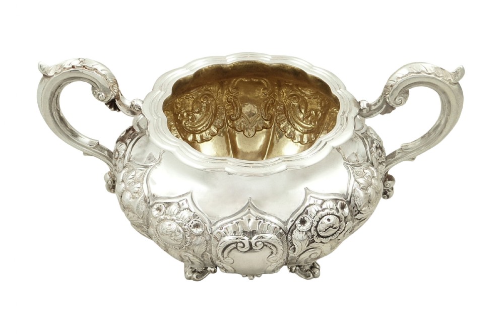 Antique Early Victorian Sterling Silver 2 Handle Bowl 1846 View X