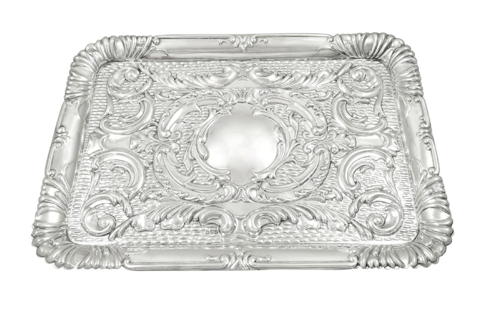 Antique Edwardian Sterling Silver Dressing Tray 1910 View II