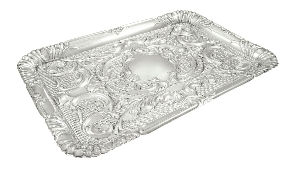 Antique Edwardian Sterling Silver Dressing Tray 1910 View IX