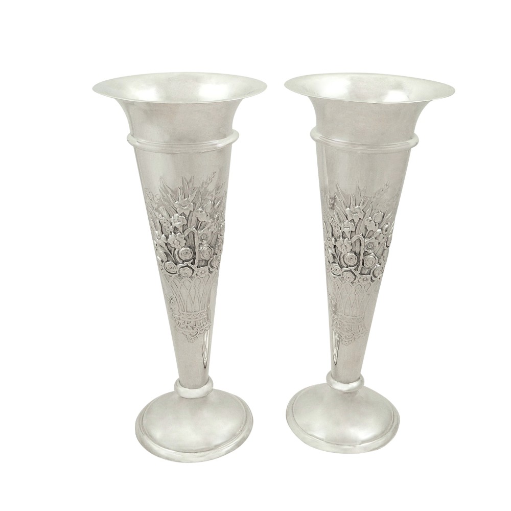 Pair of Antique Edwardian Sterling Silver 7