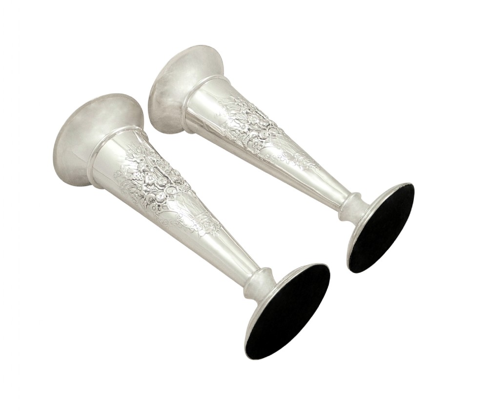 Pair of Antique Edwardian Sterling Silver 7