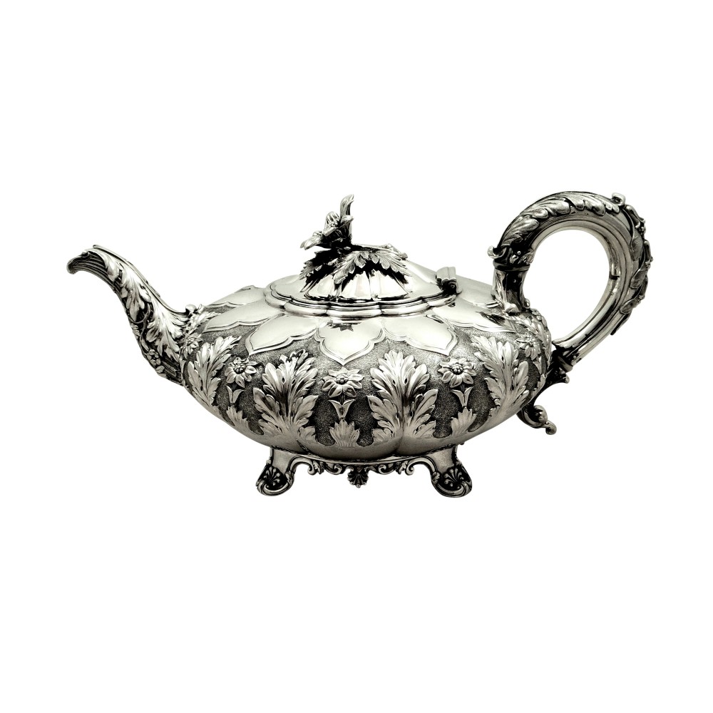 Antique Georgian Sterling Silver 2 Pint Teapot 1827