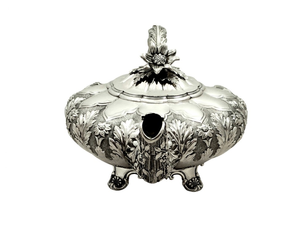 Antique Georgian Sterling Silver 2 Pint Teapot 1827 View V
