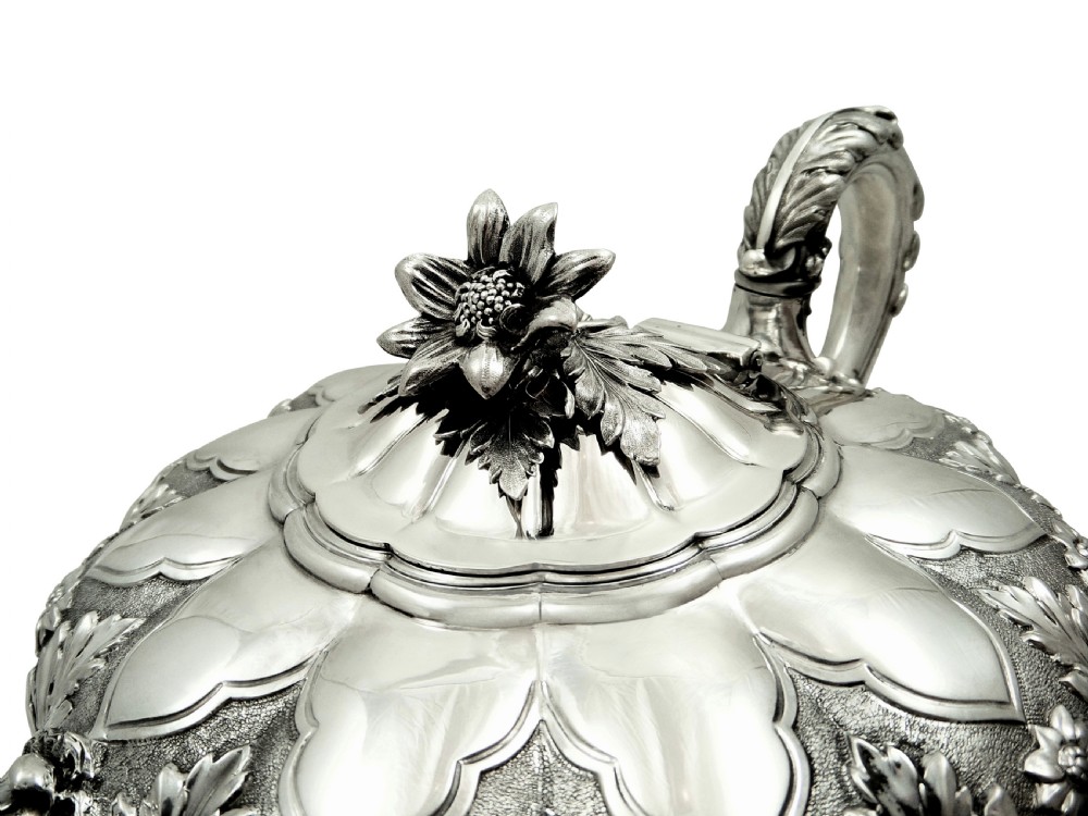 Antique Georgian Sterling Silver 2 Pint Teapot 1827 View VI