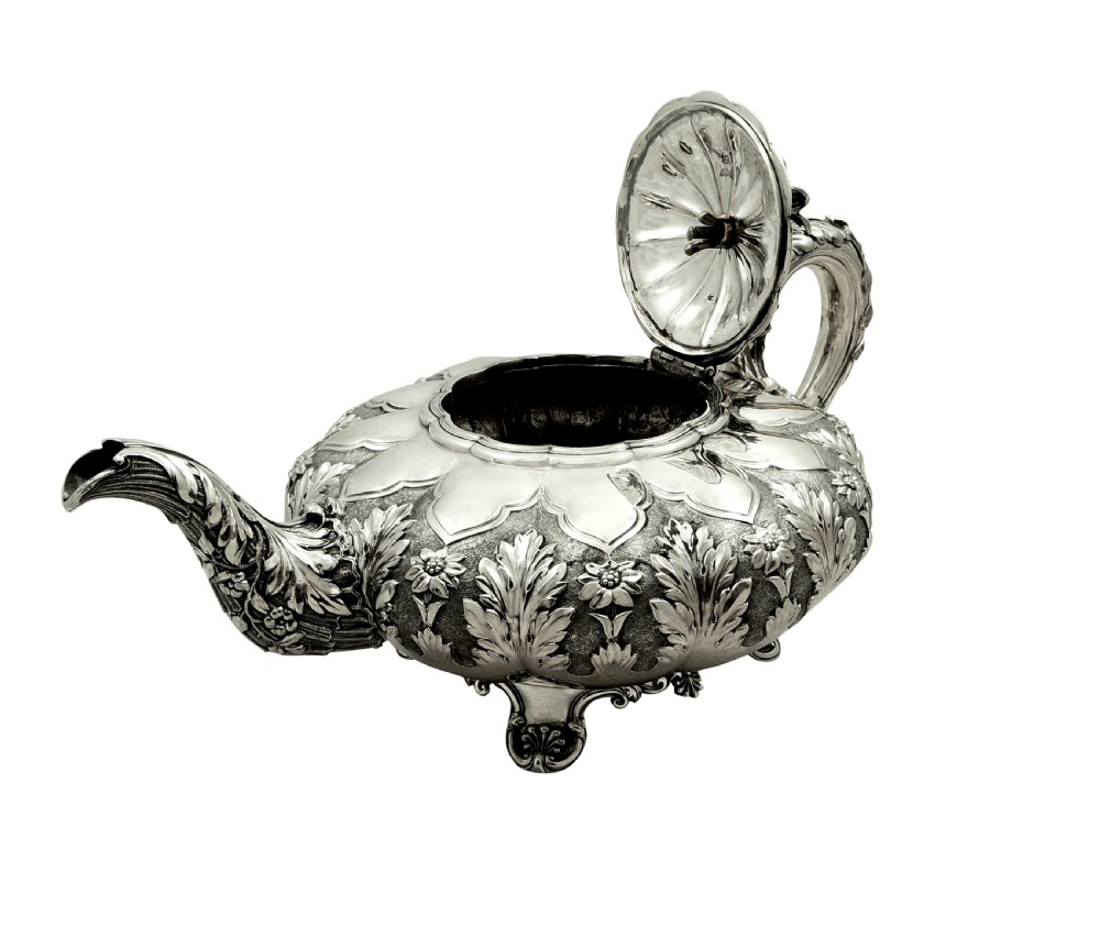 Antique Georgian Sterling Silver 2 Pint Teapot 1827 View VII