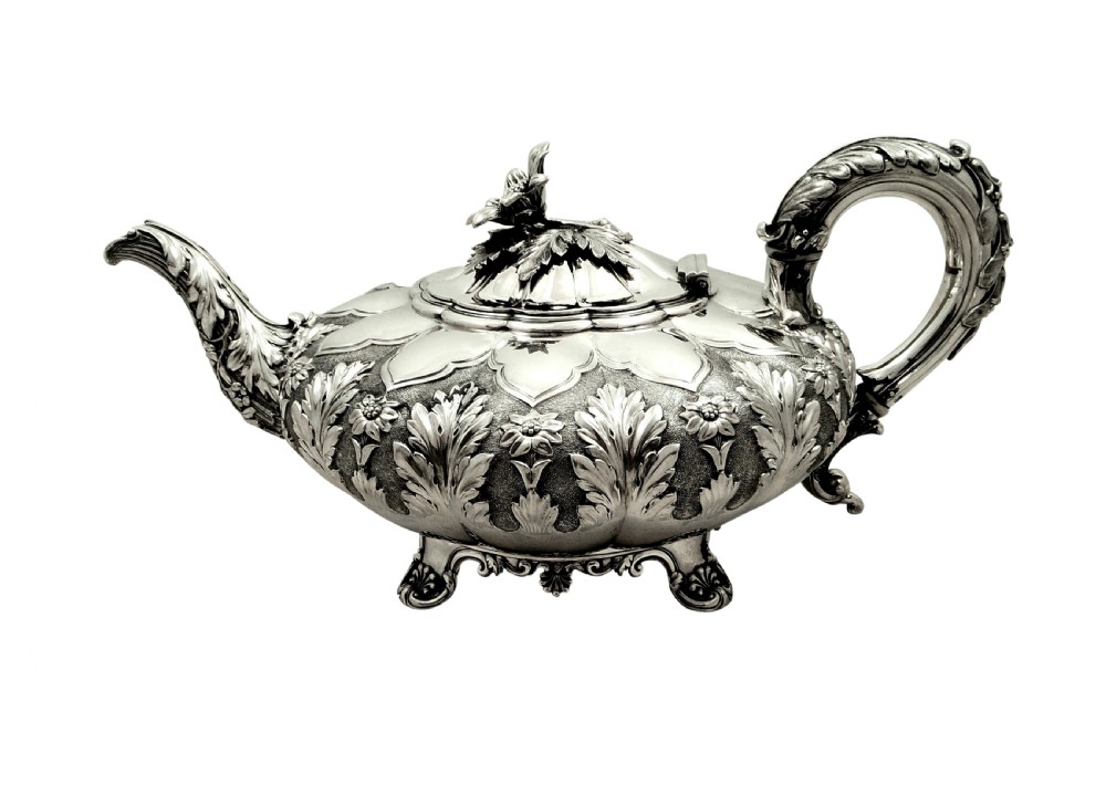 Antique Georgian Sterling Silver 2 Pint Teapot 1827 View XI