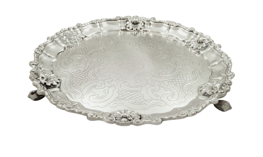 Antique William IV Sterling Silver Tray / Salver 1832 View VIII