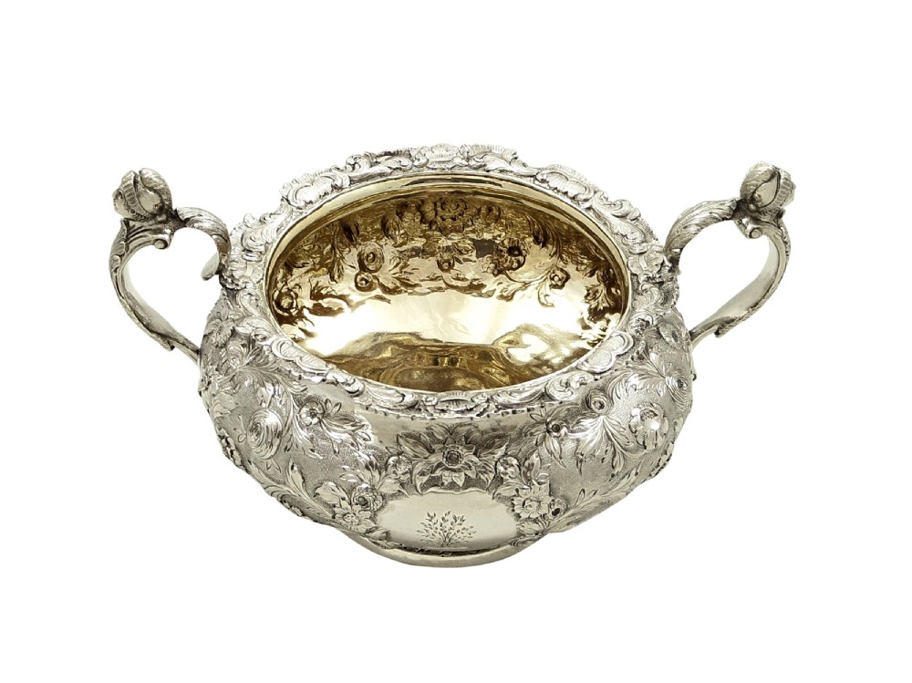 Antique Georgian Sterling Silver 2 Handle Bowl - 1827 View II