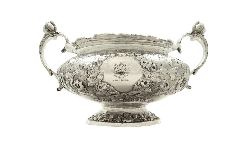 Antique Georgian Sterling Silver 2 Handle Bowl - 1827 View XII