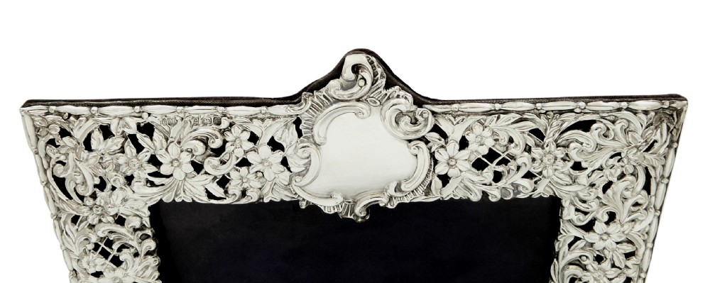 Antique Edwardian Sterling Silver Landscape Photo Frame 1904 View II