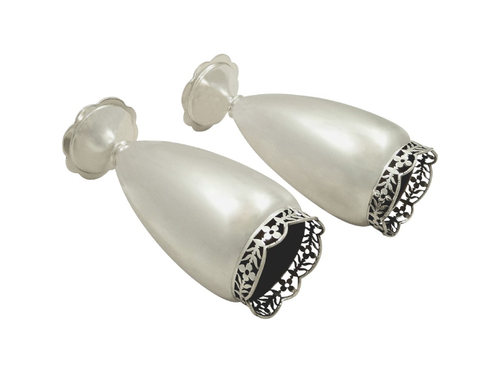 Pair of Antique Sterling Silver 7