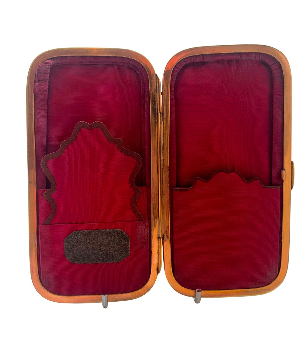 Antique Victorian Tortoiseshell with Silver & Gold Pique Cigar Case c1850 View III