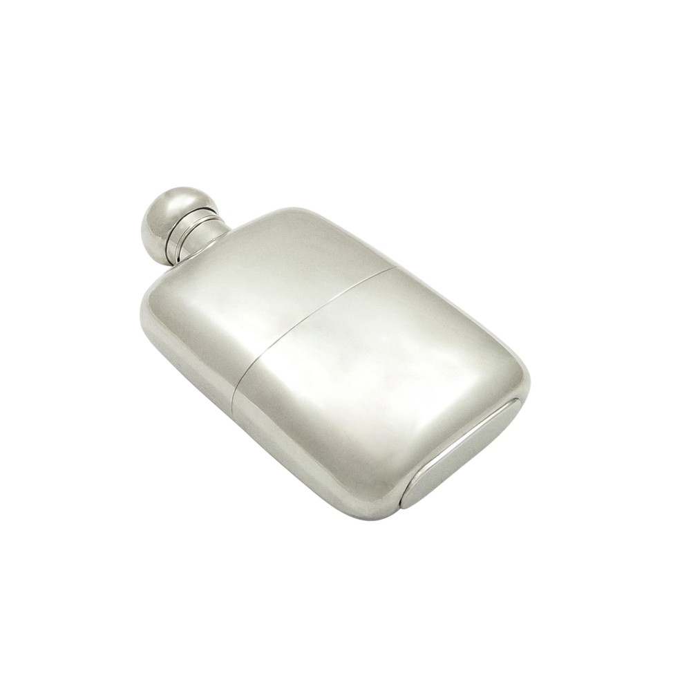 Antique Sterling Silver Hip Flask with Cup 1911
