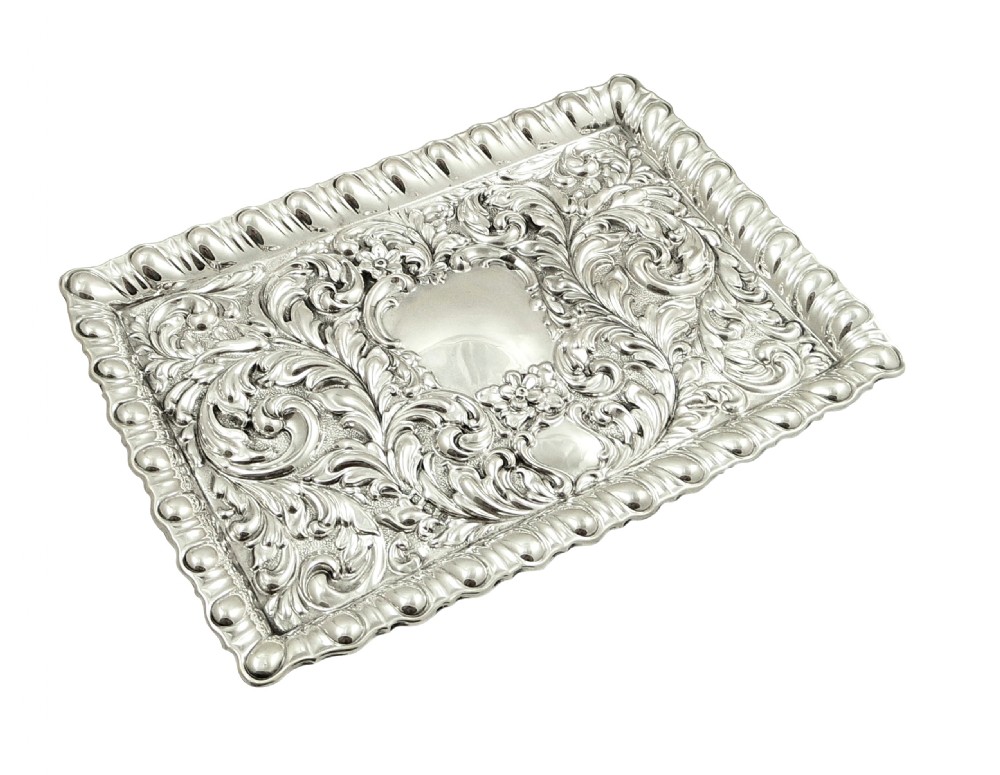 Antique Edwardian Sterling silver Dressing Tray 1906 View II