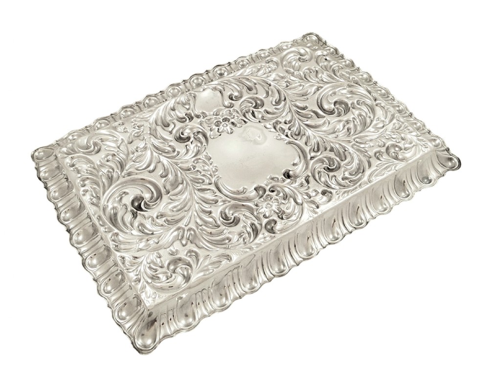 Antique Edwardian Sterling silver Dressing Tray 1906 View V