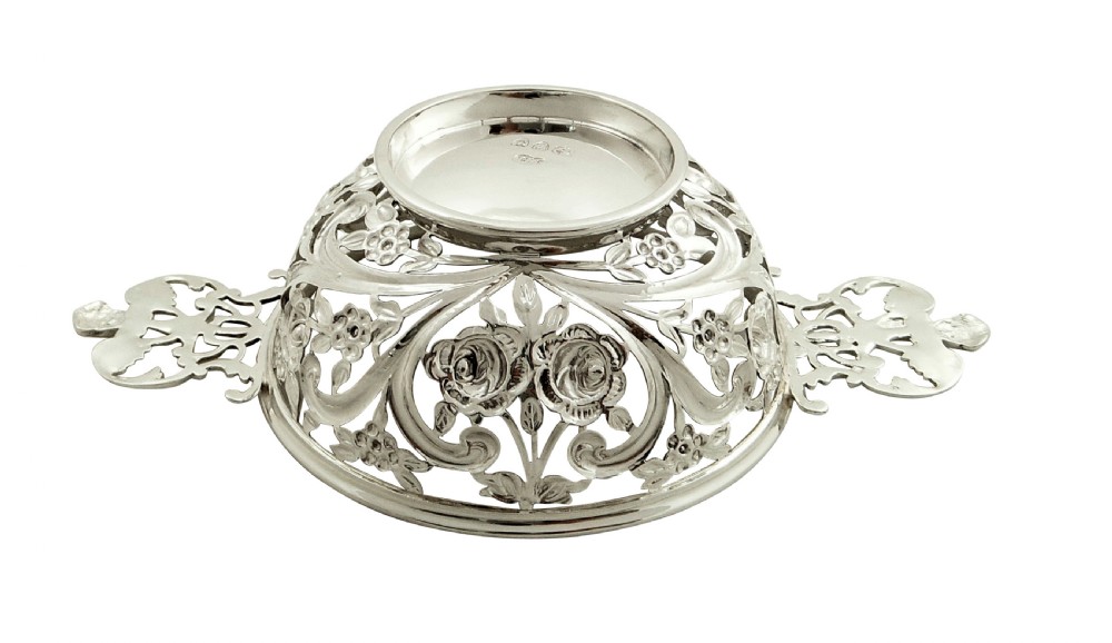 Antique Victorian Sterling Silver Pierced Dish / Basket 1893 View VII