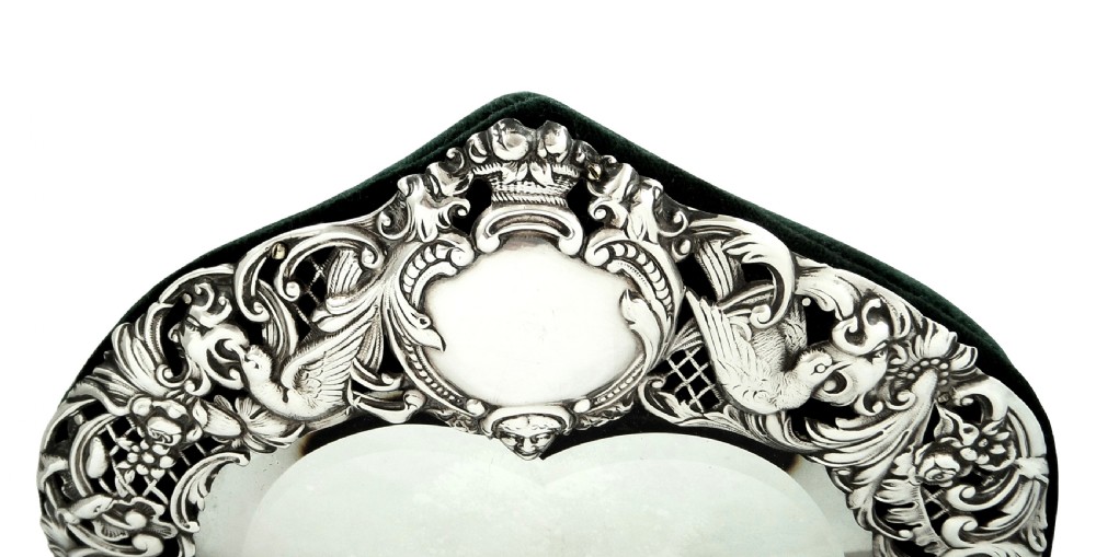 Antique Edwardian Sterling Silver Dressing Mirror 1901 View II