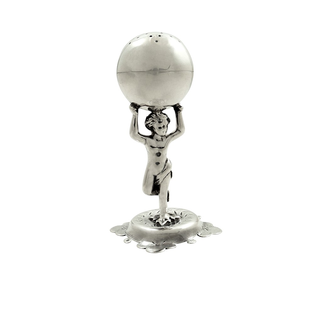 Antique Victorian Sterling Silver Cherub Pepperette 1877