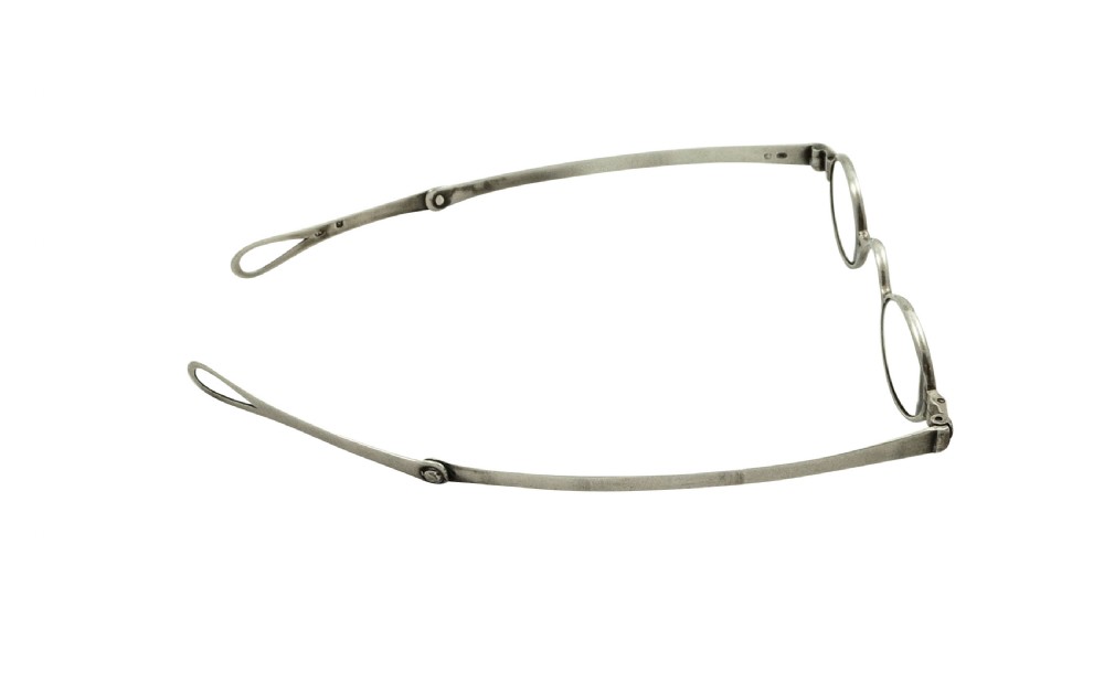 PAIR OF ANTIQUE GEORGIAN STERLING SILVER WIG SPECTACLES 1821 View IV