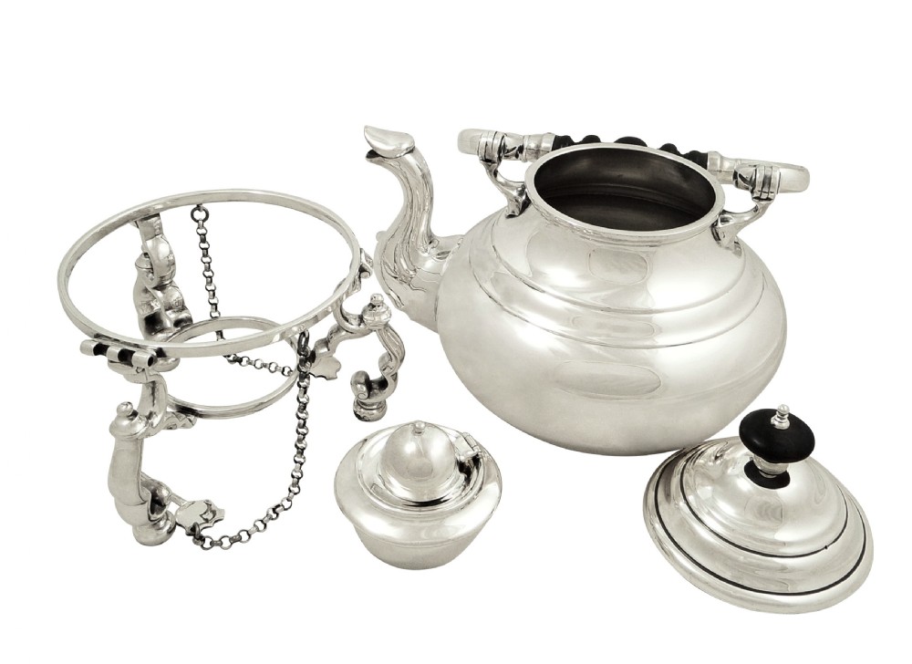Antique Edwardian Sterling Silver Spirit Kettle 1909 View VIII