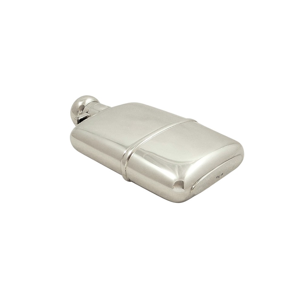 Antique Sterling Silver Hip Flask with Cup 1928
