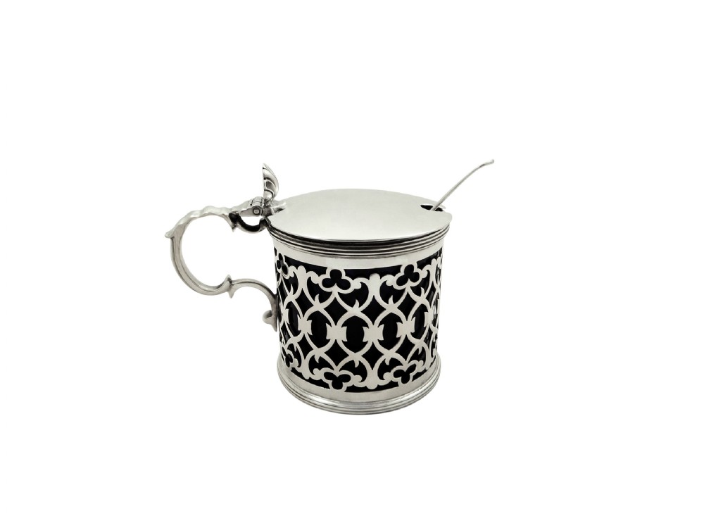 Antique Victorian Sterling Silver Mustard Pot 1899 View VI