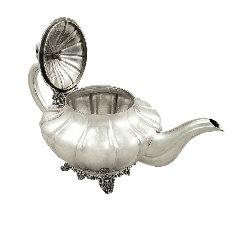 Antique William IV Sterling Silver Teapot 1833 View II