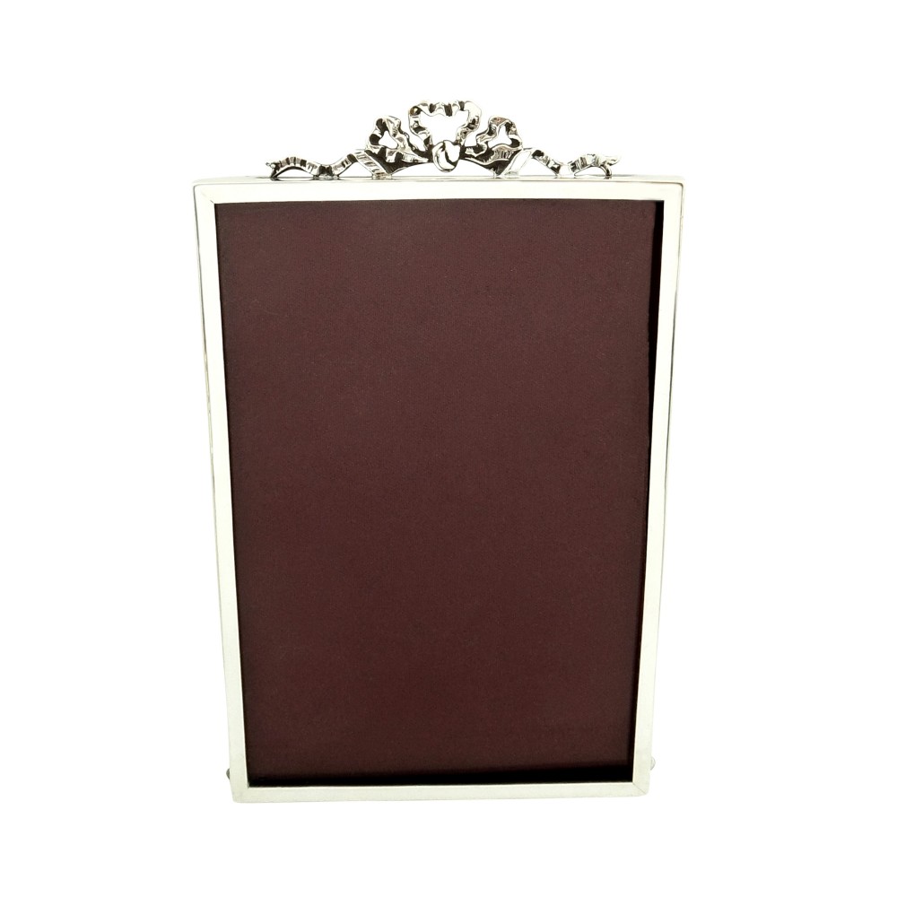Antique Edwardian Sterling Silver 'Bow/Ribbon' Photo Frame 1904
