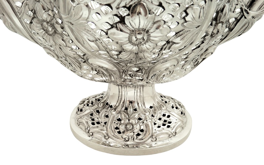 Antique Victorian Sterling Silver Pierced Bowl / Dish 1892 View VI