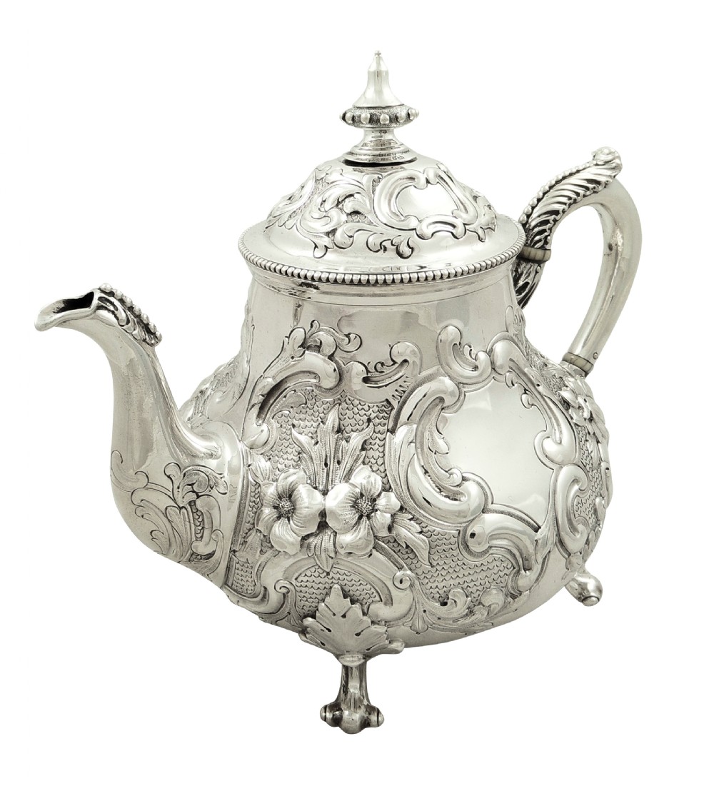 Antique Victorian Sterling Silver Teapot 1869 View III