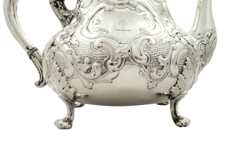 Antique Victorian Sterling Silver Teapot 1869 View IV
