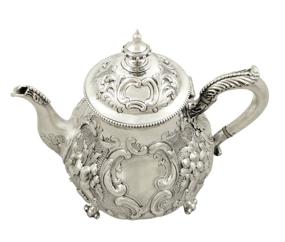 Antique Victorian Sterling Silver Teapot 1869 View V
