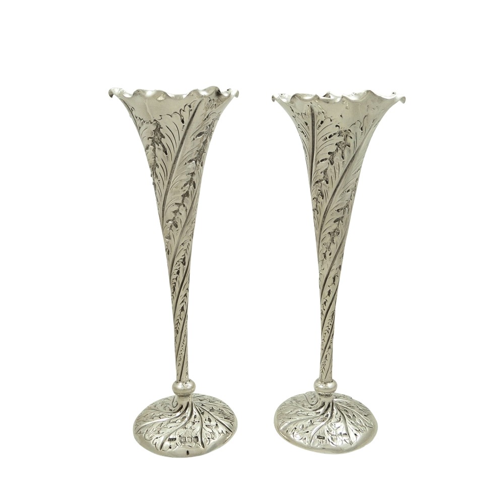 Pair of Antique Victorian Sterling Silver 9 1/2