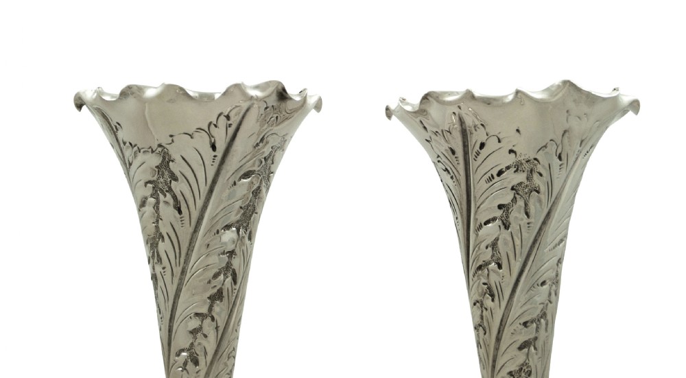Pair of Antique Victorian Sterling Silver 9 1/2