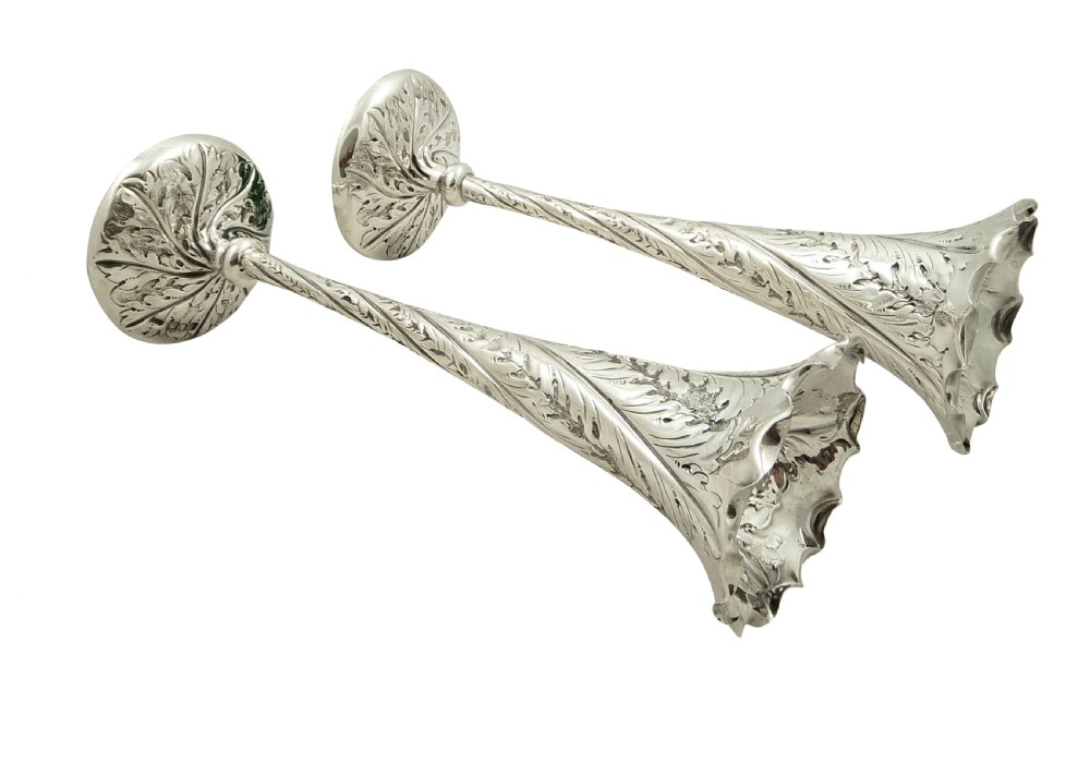 Pair of Antique Victorian Sterling Silver 9 1/2
