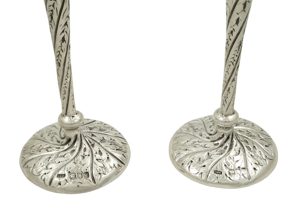 Pair of Antique Victorian Sterling Silver 9 1/2