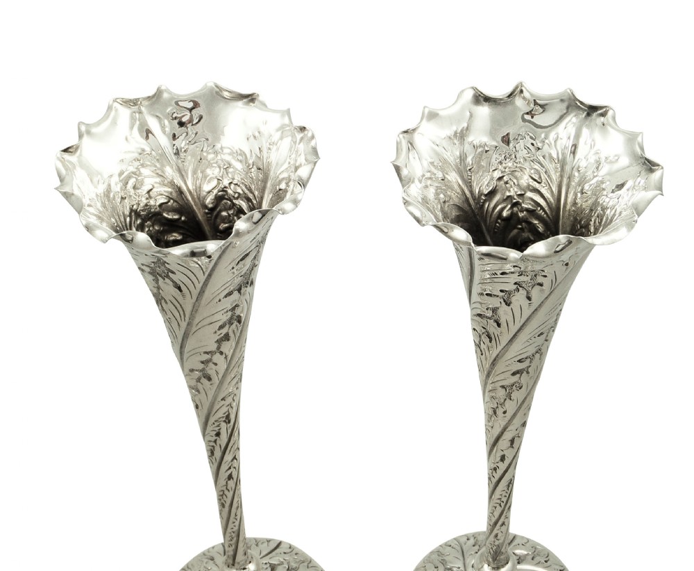 Pair of Antique Victorian Sterling Silver 9 1/2