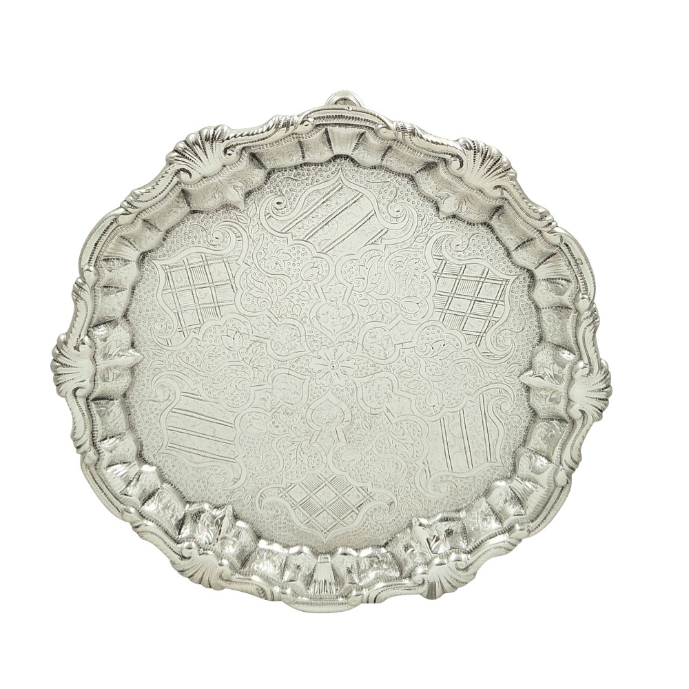 Antique Georgian Sterling Silver Card Tray 1755