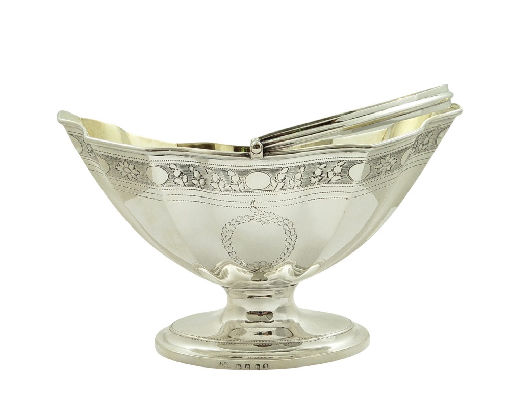 Antique Georgian Sterling Silver Sugar Basket / Bowl 1798 View IX