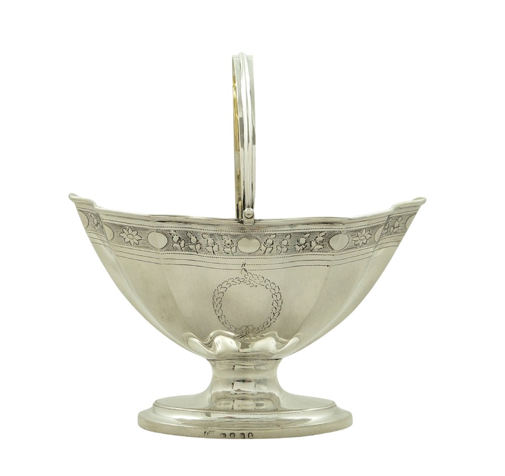 Antique Georgian Sterling Silver Sugar Basket / Bowl 1798 View XI