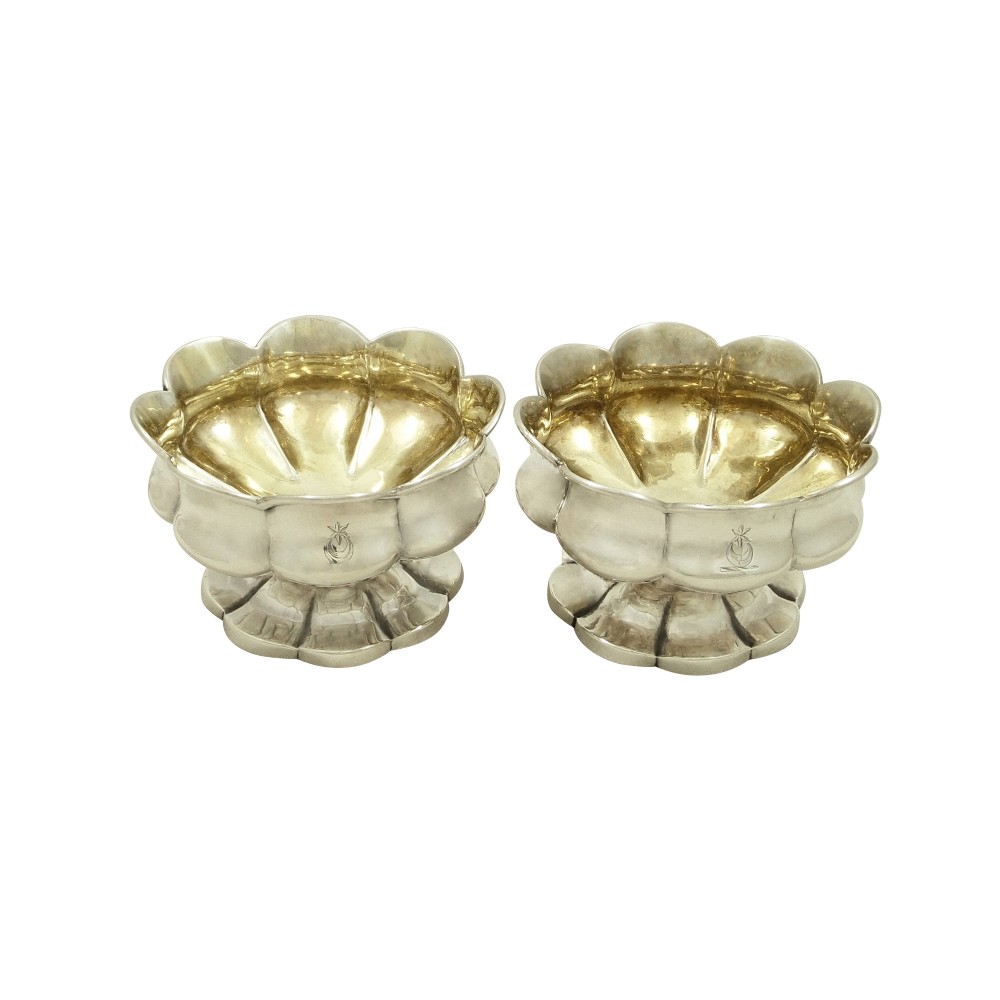 Pair of Antique William IV Sterling Silver Salts 1832
