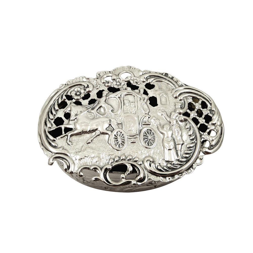 Antique Edwardian Sterling Silver Marriage / Wedding Box 1907