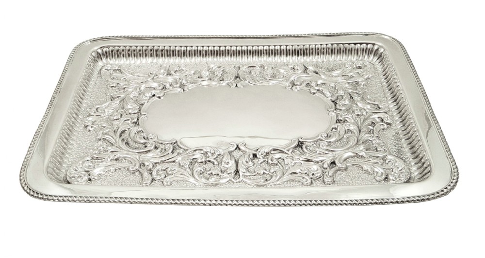 Antique Victorian Sterling Silver Dressing Tray 1899 View IV